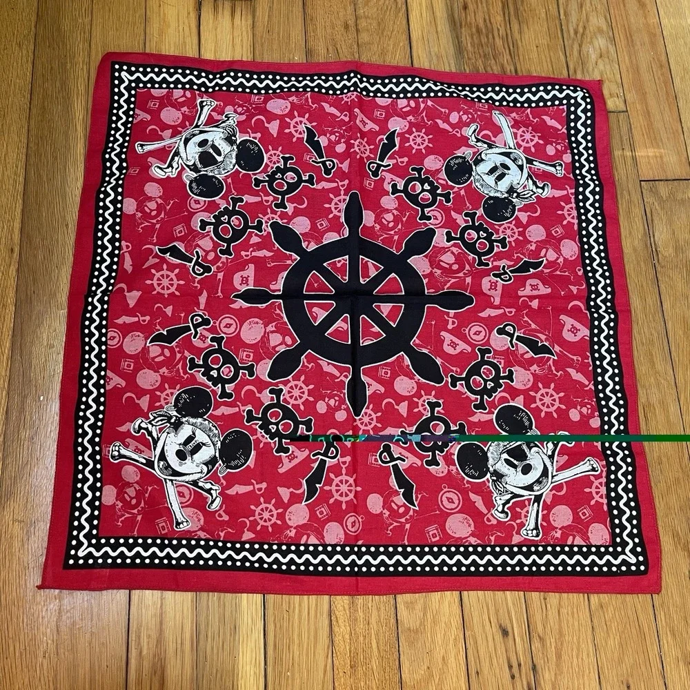 Disney Bandanna Pirates Caribbean Cruise Mickey Minnie Red Bandana Costume